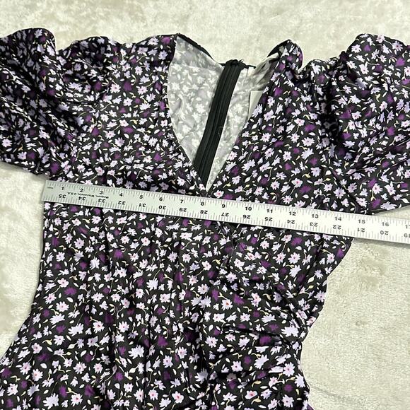 Chinti & Parker Gabriel Floral Mini Dress Women's 2 Black Purple Floral RTR - Picture 11 of 14